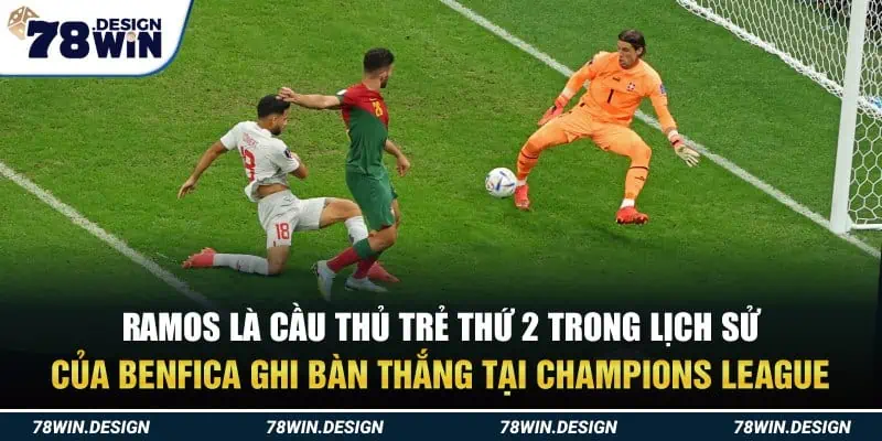 Ramos là cầu thủ trẻ thứ 2 trong lịch sử của Benfica ghi bàn thắng tại Champions League